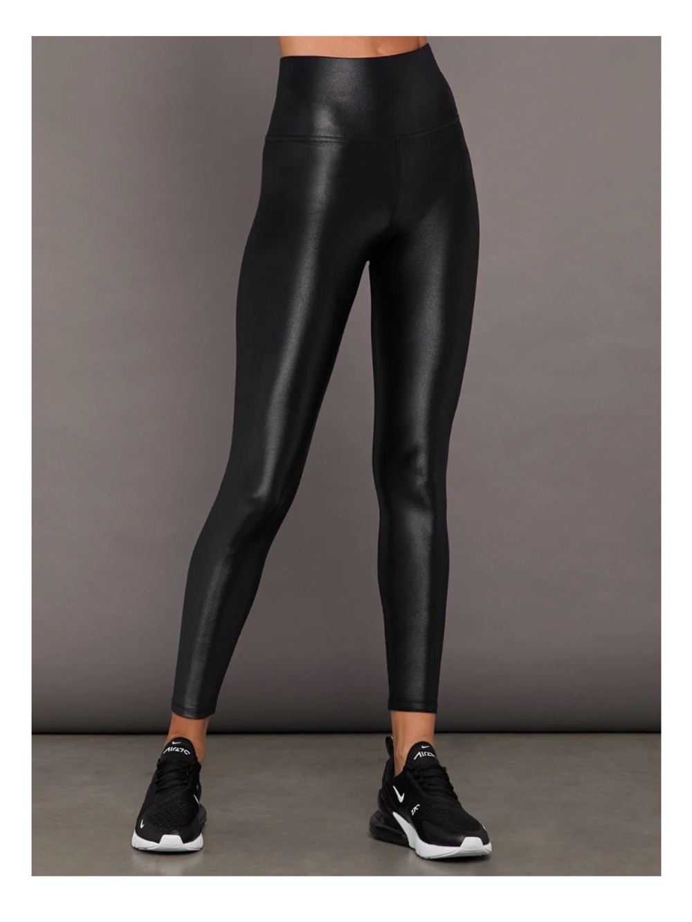 Carbon38 Shiny Black High-Waist Leggings Full Length